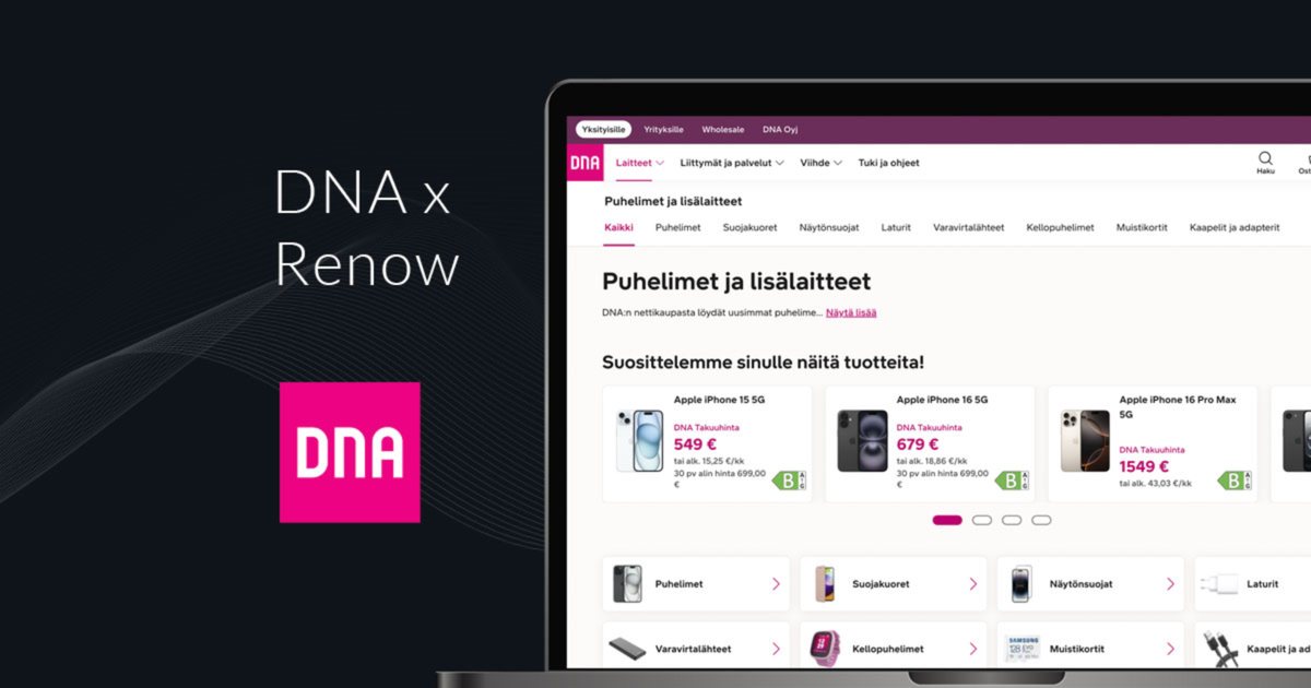 DNA and Renow, with the DNA web shop on a laptop