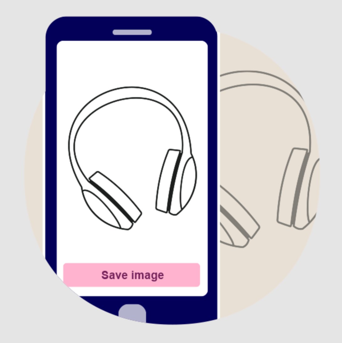 Phone taking a photo of the returned headphones