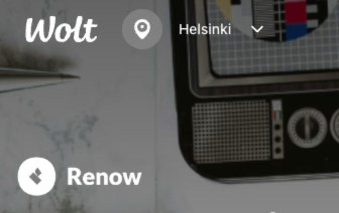Wolt and Renow logos over a retro TV